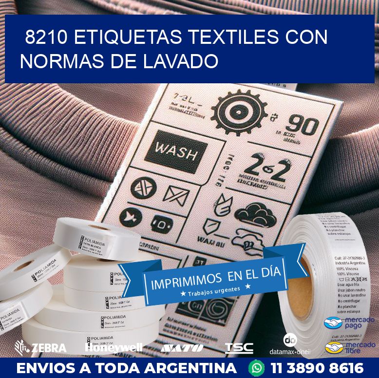 8210 ETIQUETAS TEXTILES CON NORMAS DE LAVADO