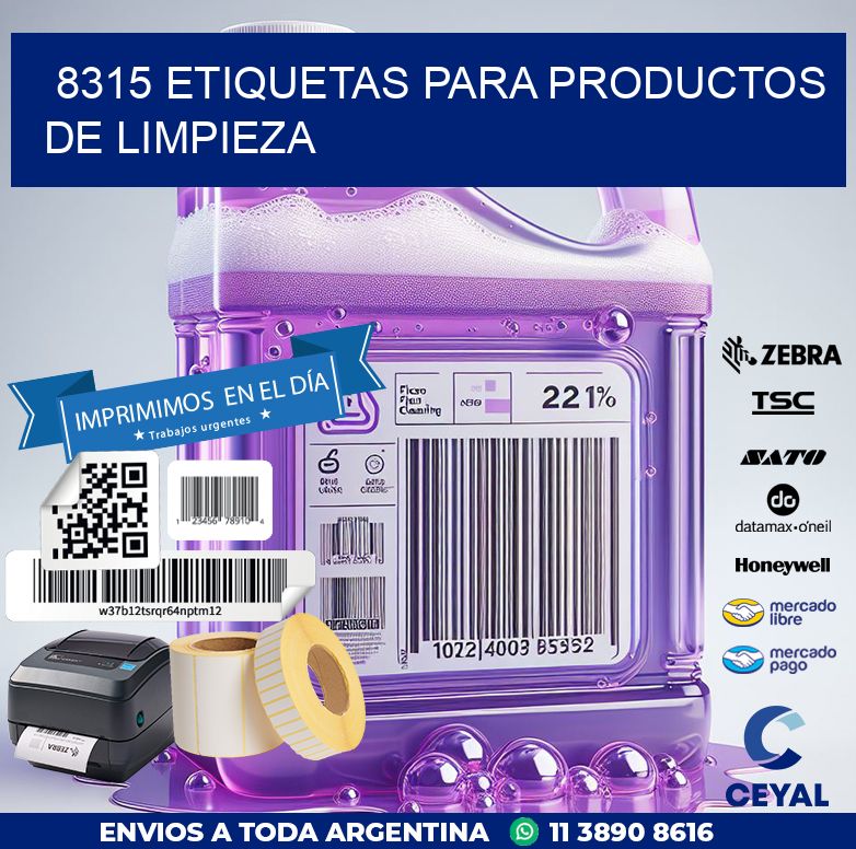 8315 ETIQUETAS PARA PRODUCTOS DE LIMPIEZA