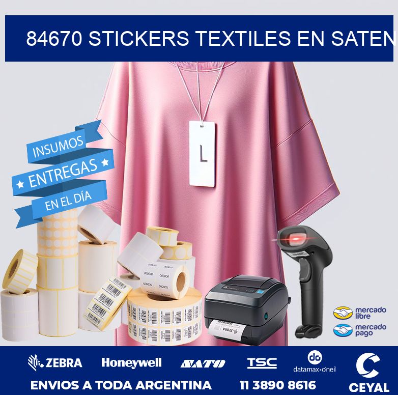 84670 STICKERS TEXTILES EN SATEN