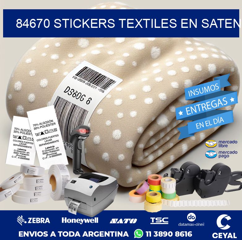 84670 STICKERS TEXTILES EN SATEN