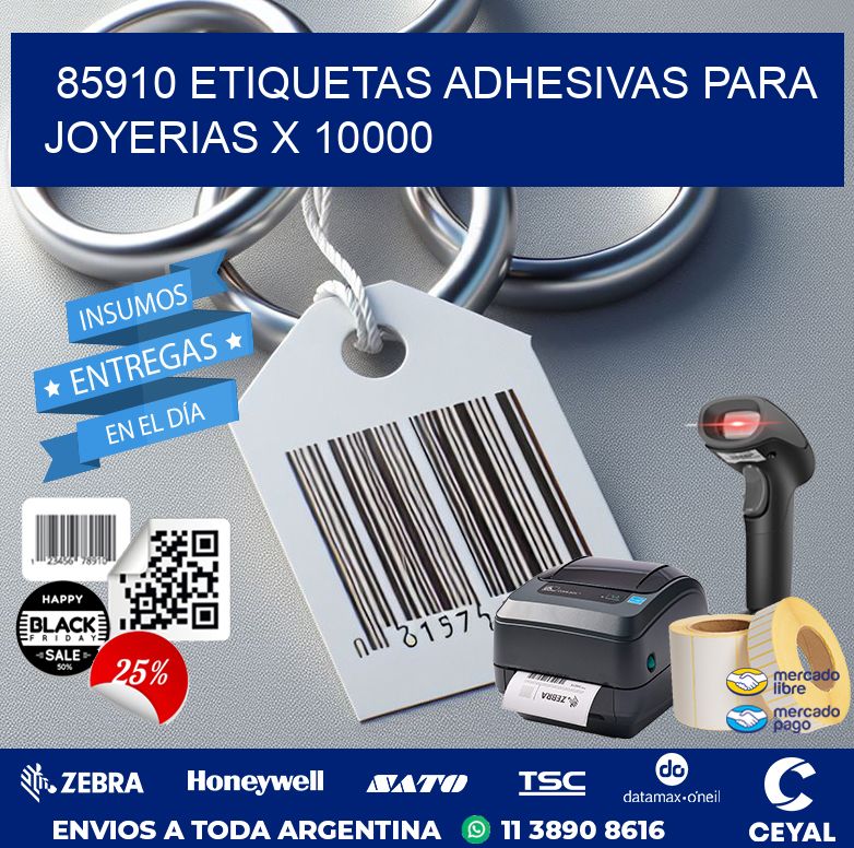 85910 ETIQUETAS ADHESIVAS PARA JOYERIAS X 10000