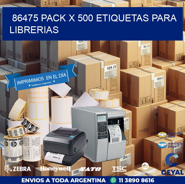 86475 PACK X 500 ETIQUETAS PARA LIBRERIAS