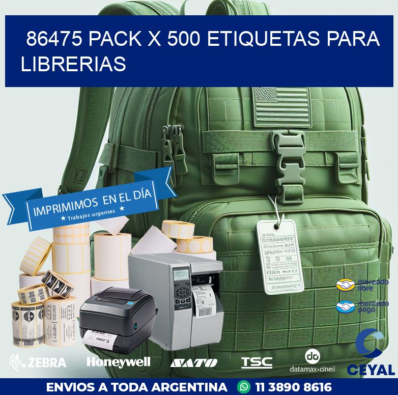 86475 PACK X 500 ETIQUETAS PARA LIBRERIAS