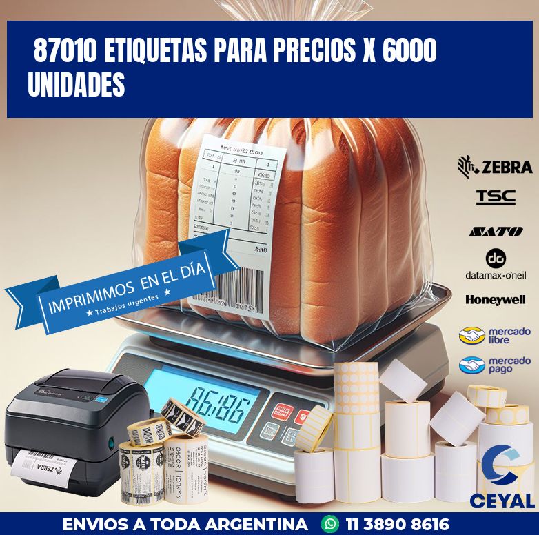 87010 ETIQUETAS PARA PRECIOS X 6000 UNIDADES