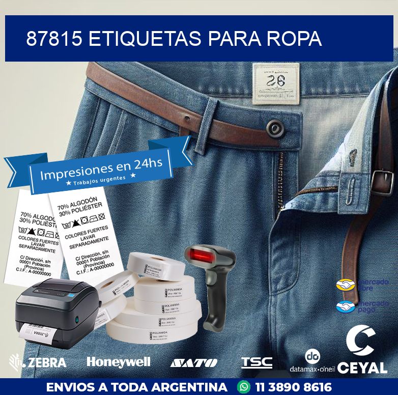87815 ETIQUETAS PARA ROPA