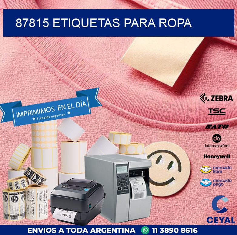 87815 ETIQUETAS PARA ROPA