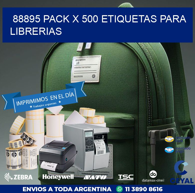 88895 PACK X 500 ETIQUETAS PARA LIBRERIAS