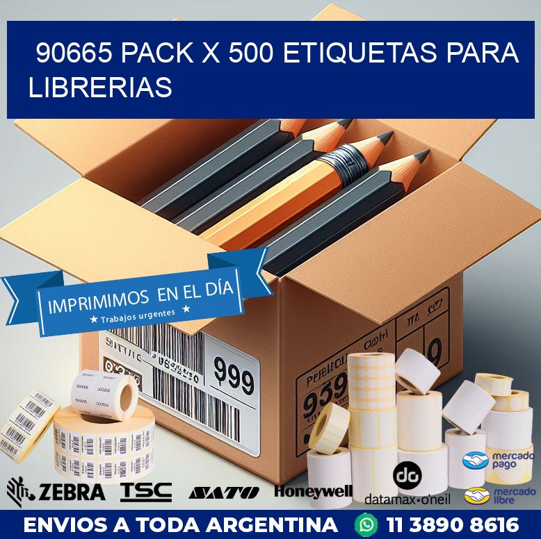 90665 PACK X 500 ETIQUETAS PARA LIBRERIAS