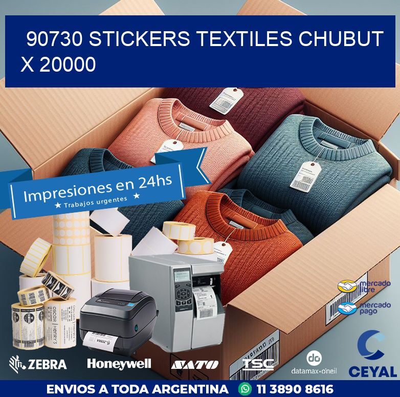 90730 STICKERS TEXTILES CHUBUT X 20000