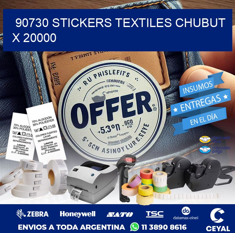 90730 STICKERS TEXTILES CHUBUT X 20000