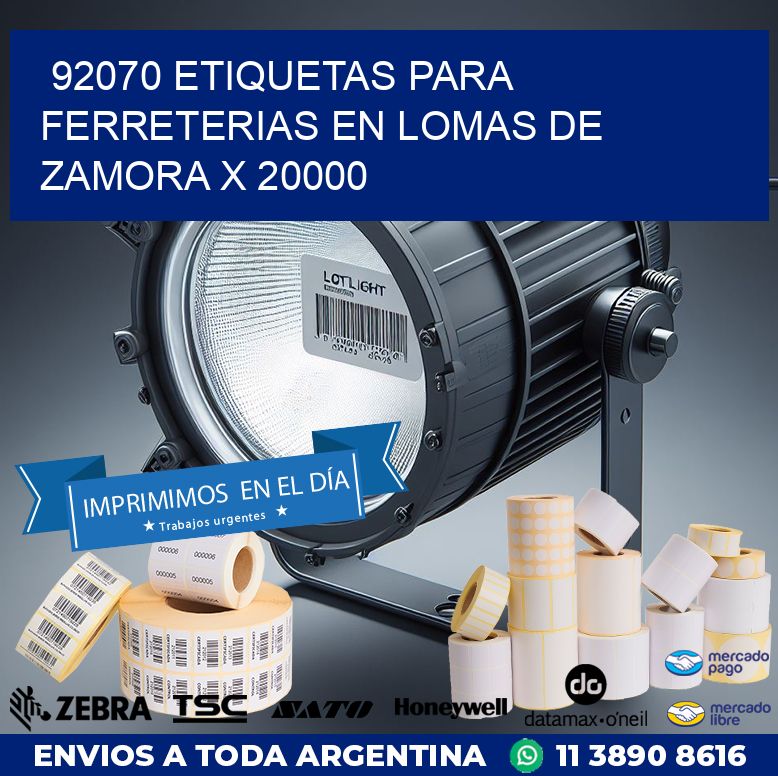 92070 ETIQUETAS PARA FERRETERIAS EN LOMAS DE ZAMORA X 20000