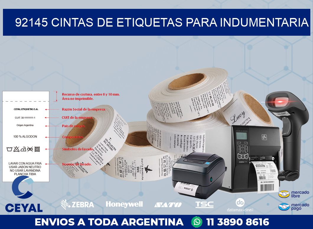 92145 CINTAS DE ETIQUETAS PARA INDUMENTARIA