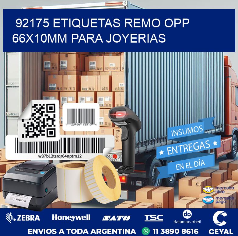 92175 ETIQUETAS REMO OPP 66X10MM PARA JOYERIAS
