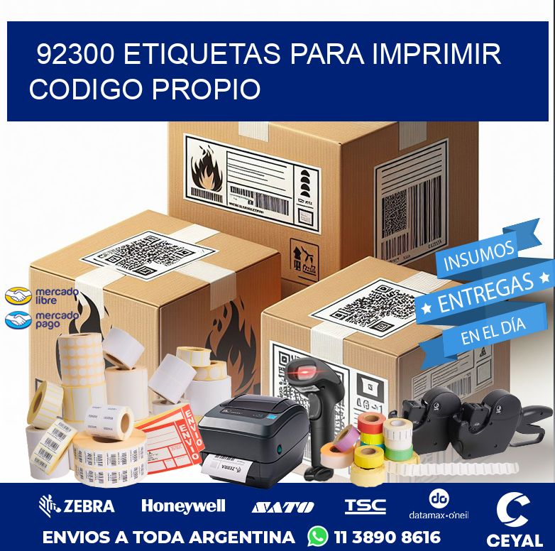 92300 ETIQUETAS PARA IMPRIMIR CODIGO PROPIO