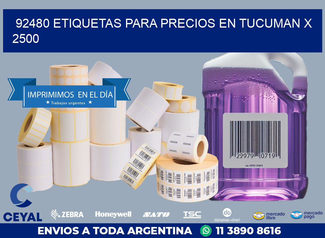 92480 ETIQUETAS PARA PRECIOS EN TUCUMAN X 2500