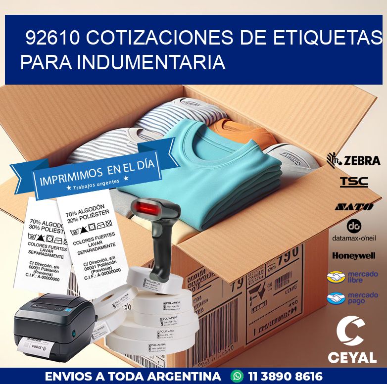 92610 COTIZACIONES DE ETIQUETAS PARA INDUMENTARIA