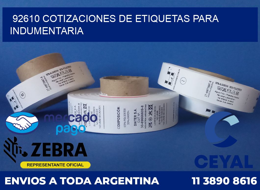 92610 COTIZACIONES DE ETIQUETAS PARA INDUMENTARIA