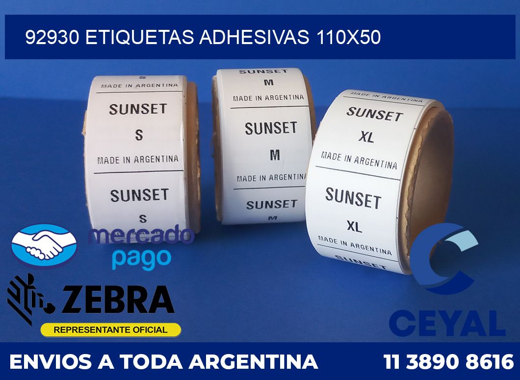 92930 ETIQUETAS ADHESIVAS 110X50