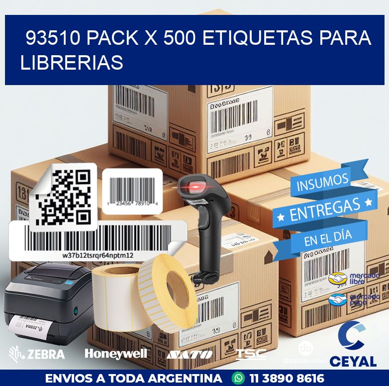 93510 PACK X 500 ETIQUETAS PARA LIBRERIAS