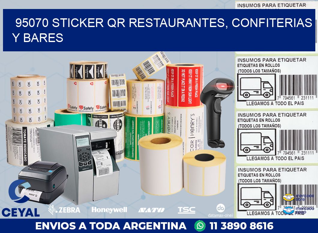 95070 STICKER QR RESTAURANTES, CONFITERIAS Y BARES