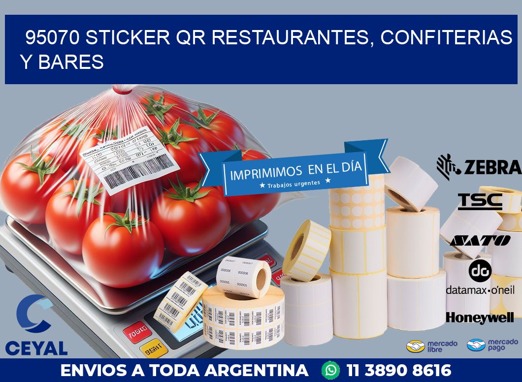 95070 STICKER QR RESTAURANTES, CONFITERIAS Y BARES
