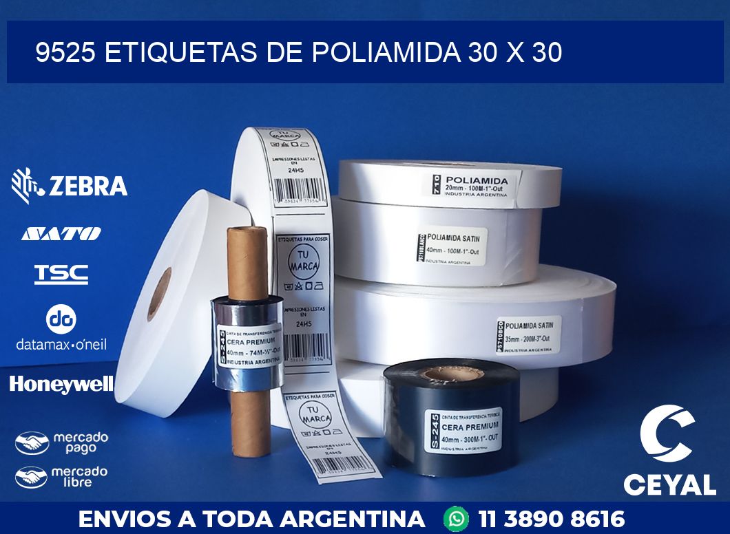 9525 ETIQUETAS DE POLIAMIDA 30 X 30