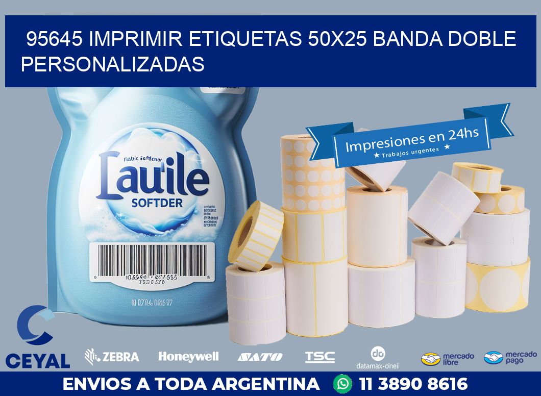 95645 IMPRIMIR ETIQUETAS 50X25 BANDA DOBLE PERSONALIZADAS