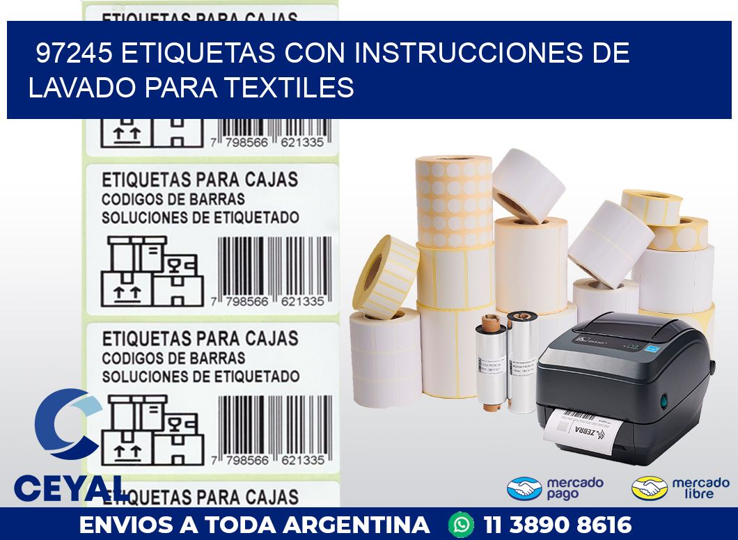 97245 ETIQUETAS CON INSTRUCCIONES DE LAVADO PARA TEXTILES