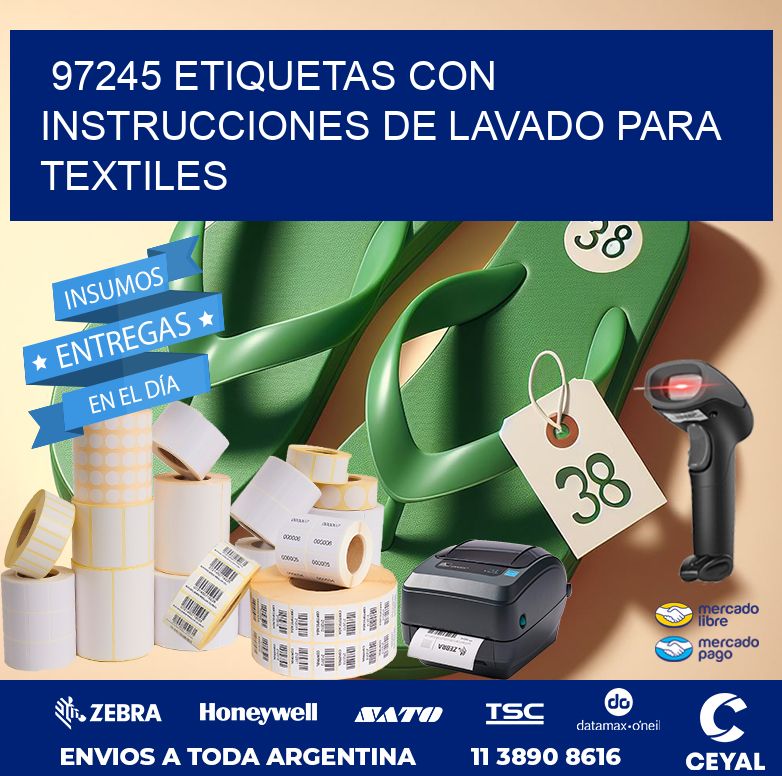 97245 ETIQUETAS CON INSTRUCCIONES DE LAVADO PARA TEXTILES