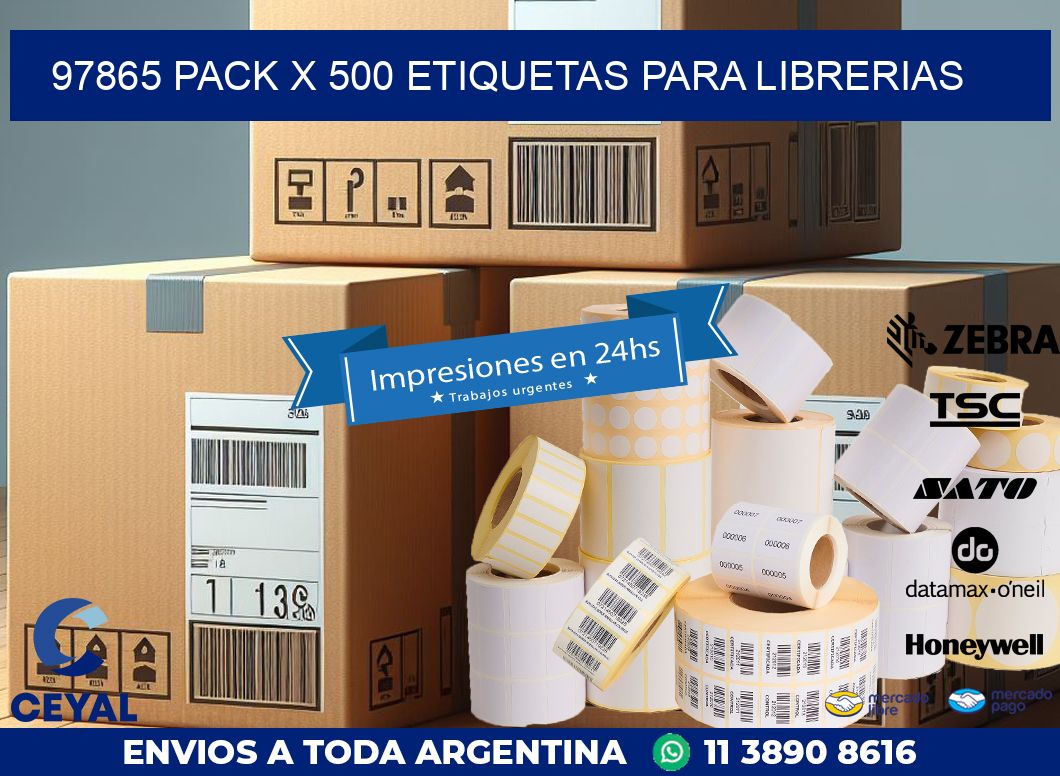 97865 PACK X 500 ETIQUETAS PARA LIBRERIAS