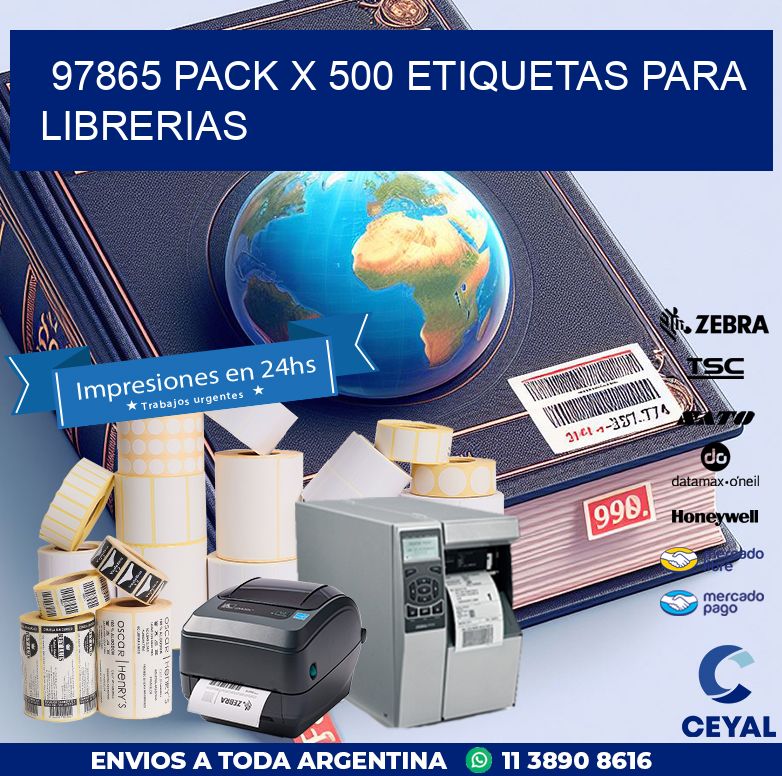 97865 PACK X 500 ETIQUETAS PARA LIBRERIAS