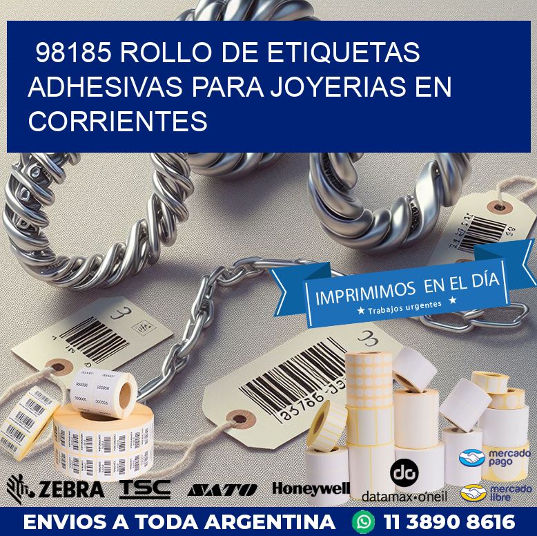 98185 ROLLO DE ETIQUETAS ADHESIVAS PARA JOYERIAS EN CORRIENTES