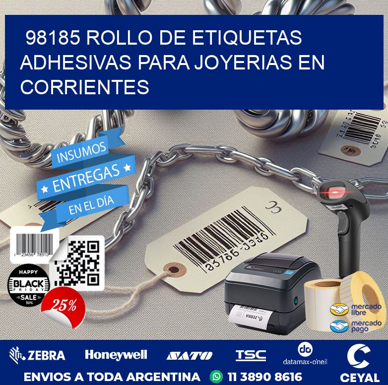 98185 ROLLO DE ETIQUETAS ADHESIVAS PARA JOYERIAS EN CORRIENTES