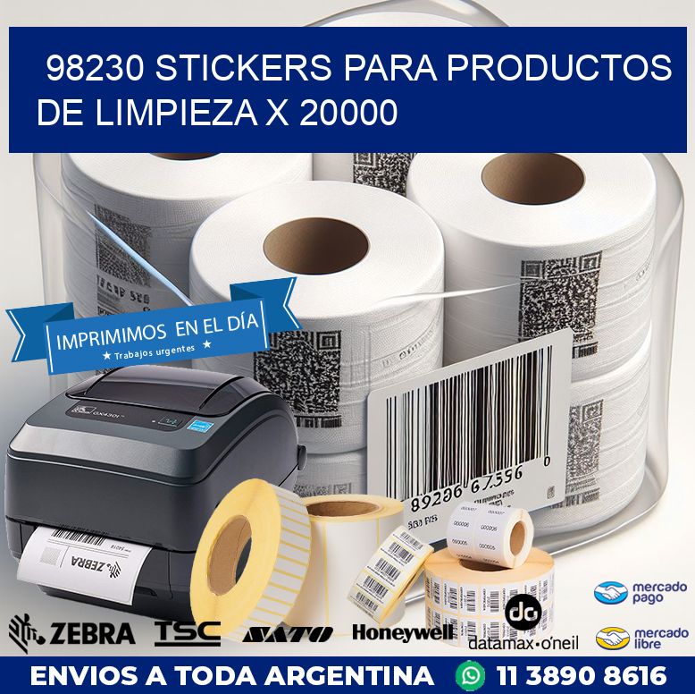 98230 STICKERS PARA PRODUCTOS DE LIMPIEZA X 20000
