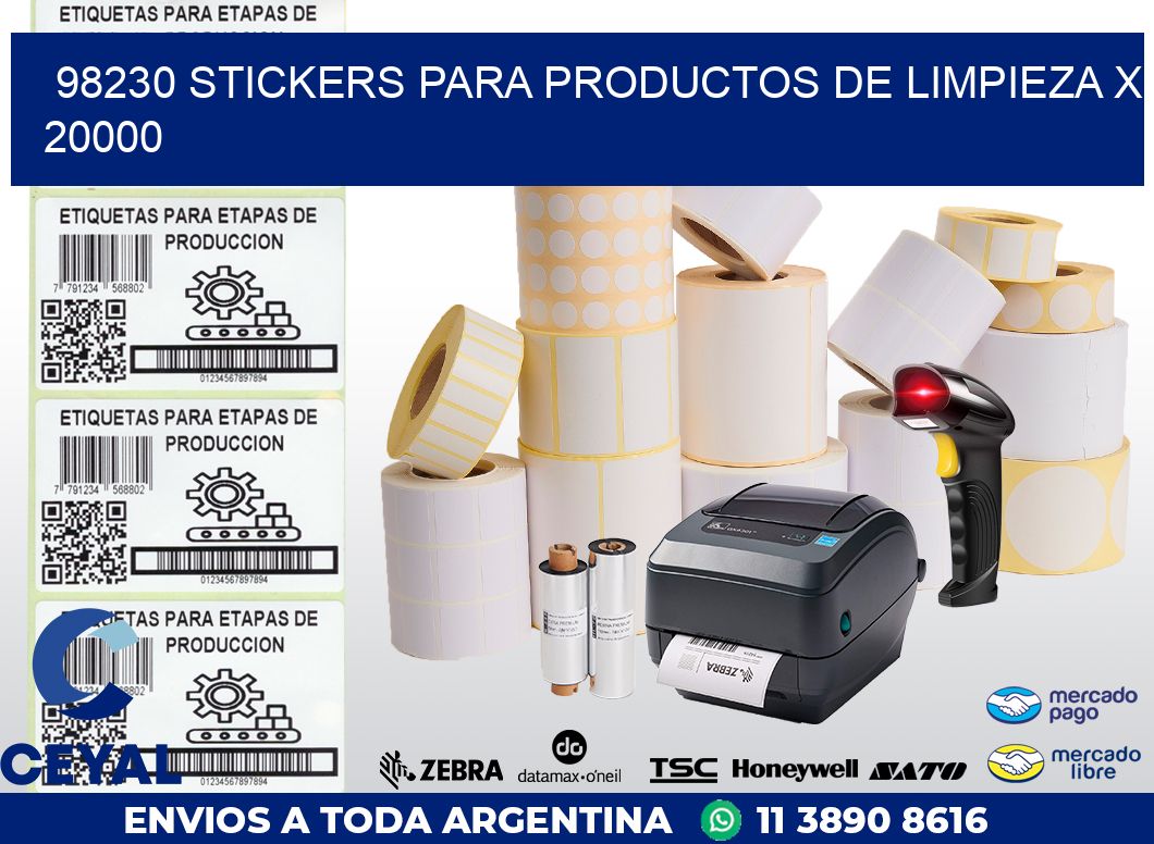 98230 STICKERS PARA PRODUCTOS DE LIMPIEZA X 20000