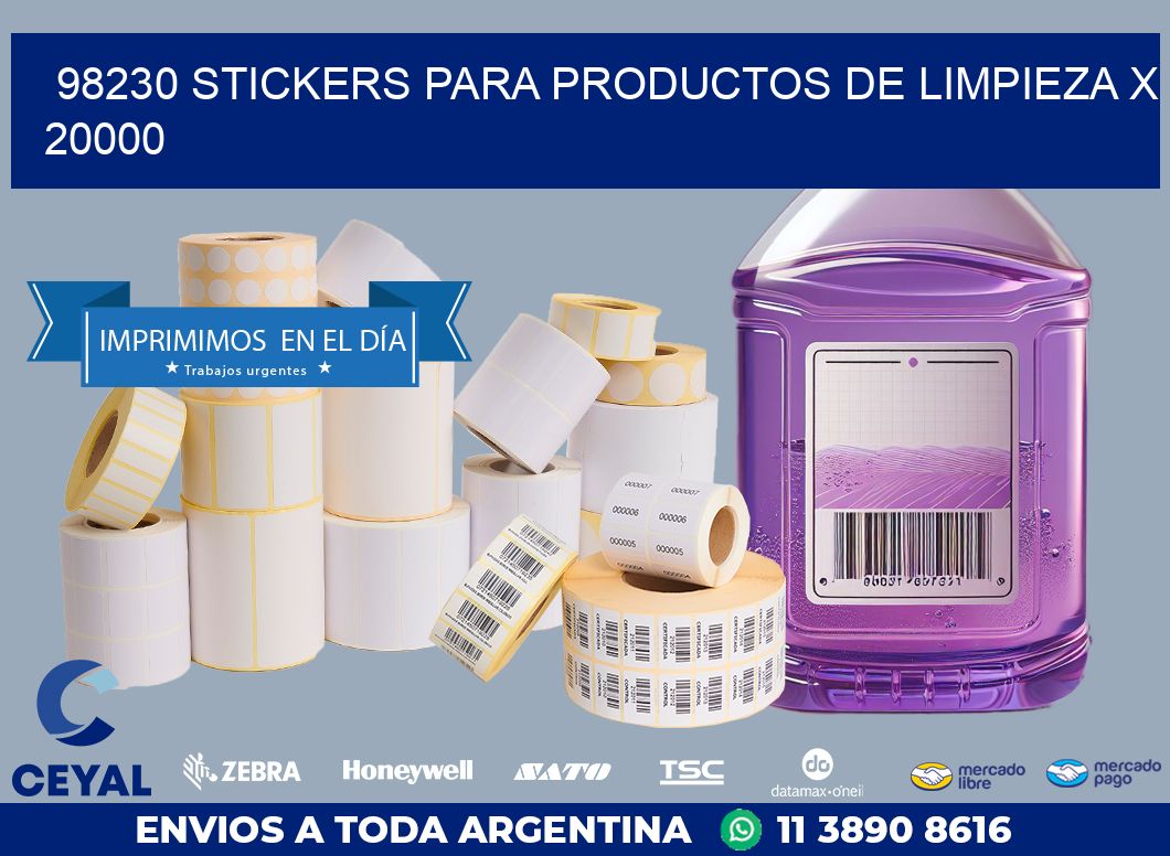 98230 STICKERS PARA PRODUCTOS DE LIMPIEZA X 20000