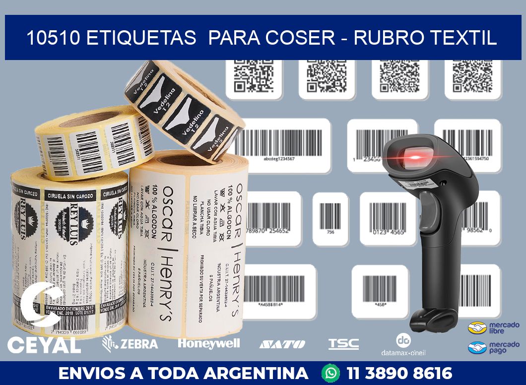 10510 ETIQUETAS  PARA COSER - RUBRO TEXTIL
