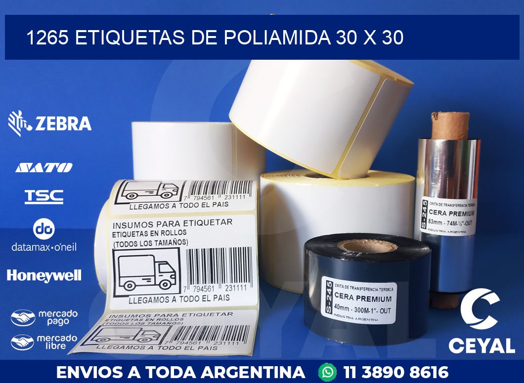1265 ETIQUETAS DE POLIAMIDA 30 X 30