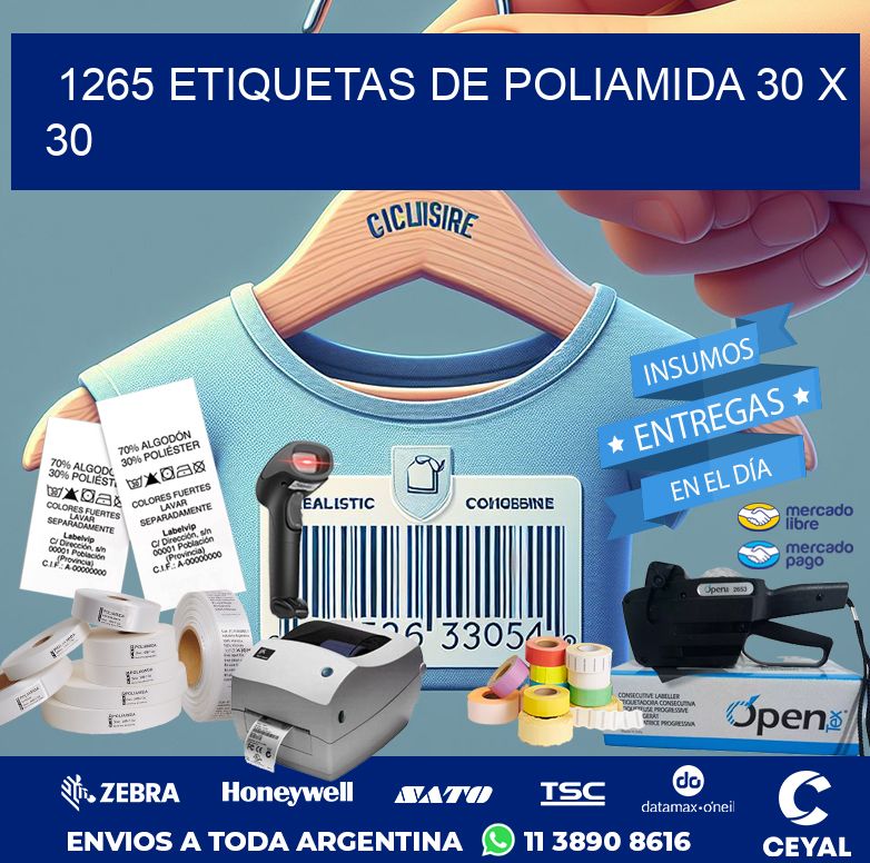 1265 ETIQUETAS DE POLIAMIDA 30 X 30