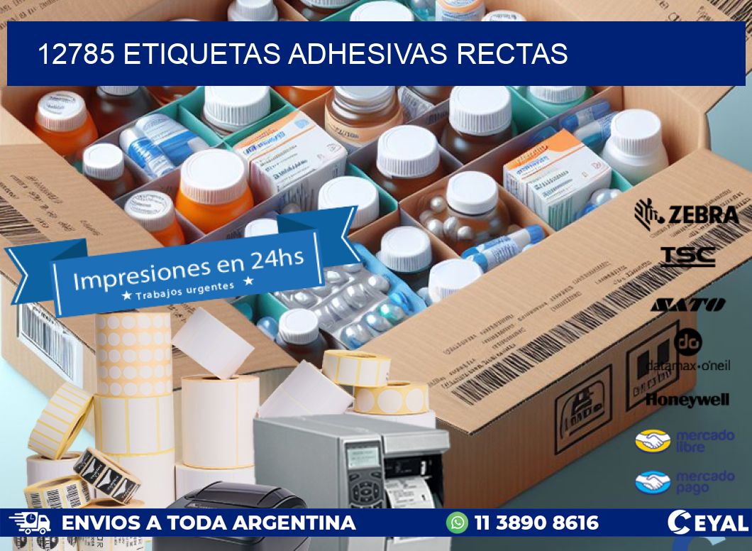 12785 ETIQUETAS ADHESIVAS RECTAS