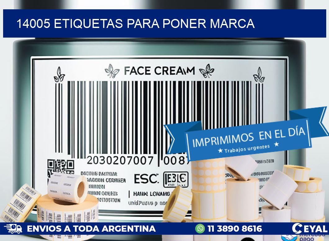 14005 etiquetas para poner marca