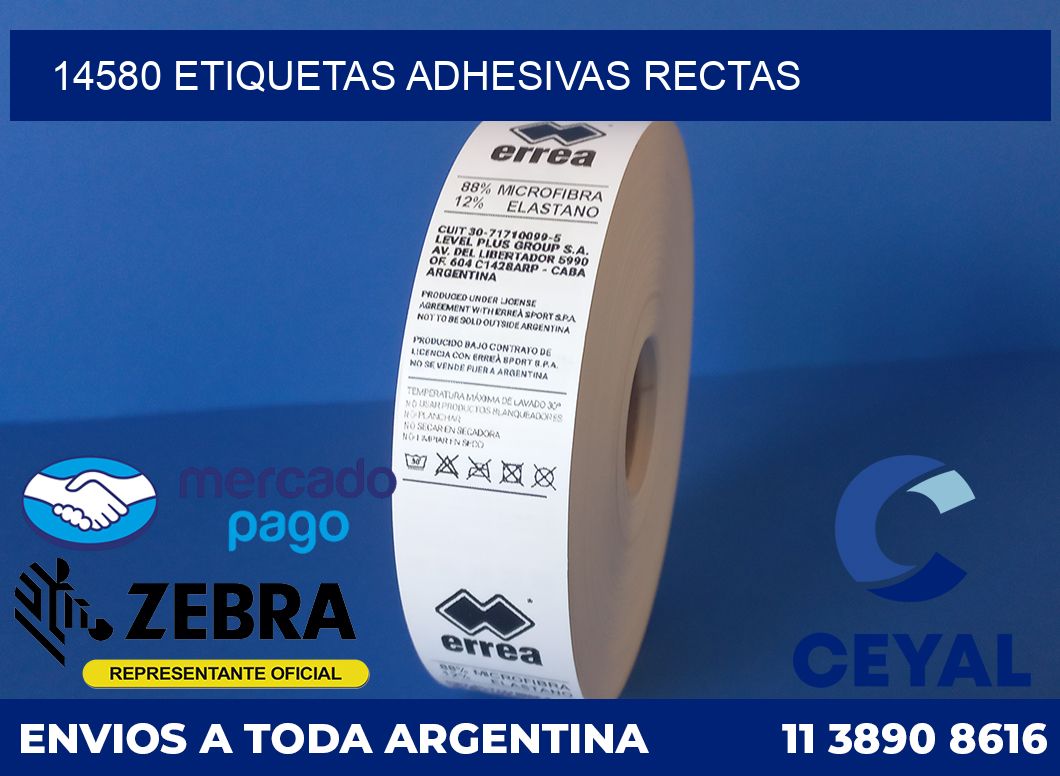 14580 ETIQUETAS ADHESIVAS RECTAS