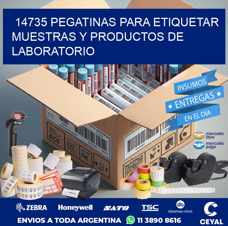 14735 PEGATINAS PARA ETIQUETAR MUESTRAS Y PRODUCTOS DE LABORATORIO
