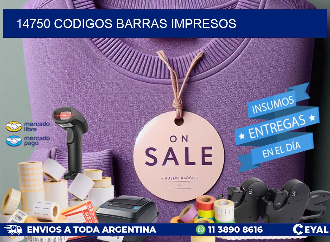 14750 CODIGOS BARRAS IMPRESOS