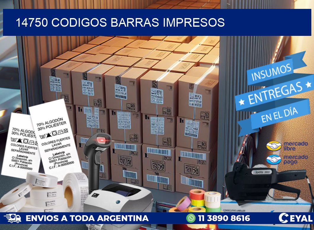 14750 CODIGOS BARRAS IMPRESOS