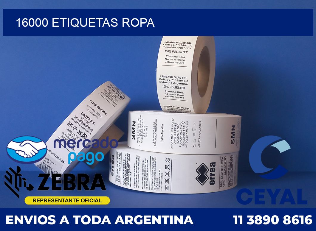 16000 ETIQUETAS ROPA