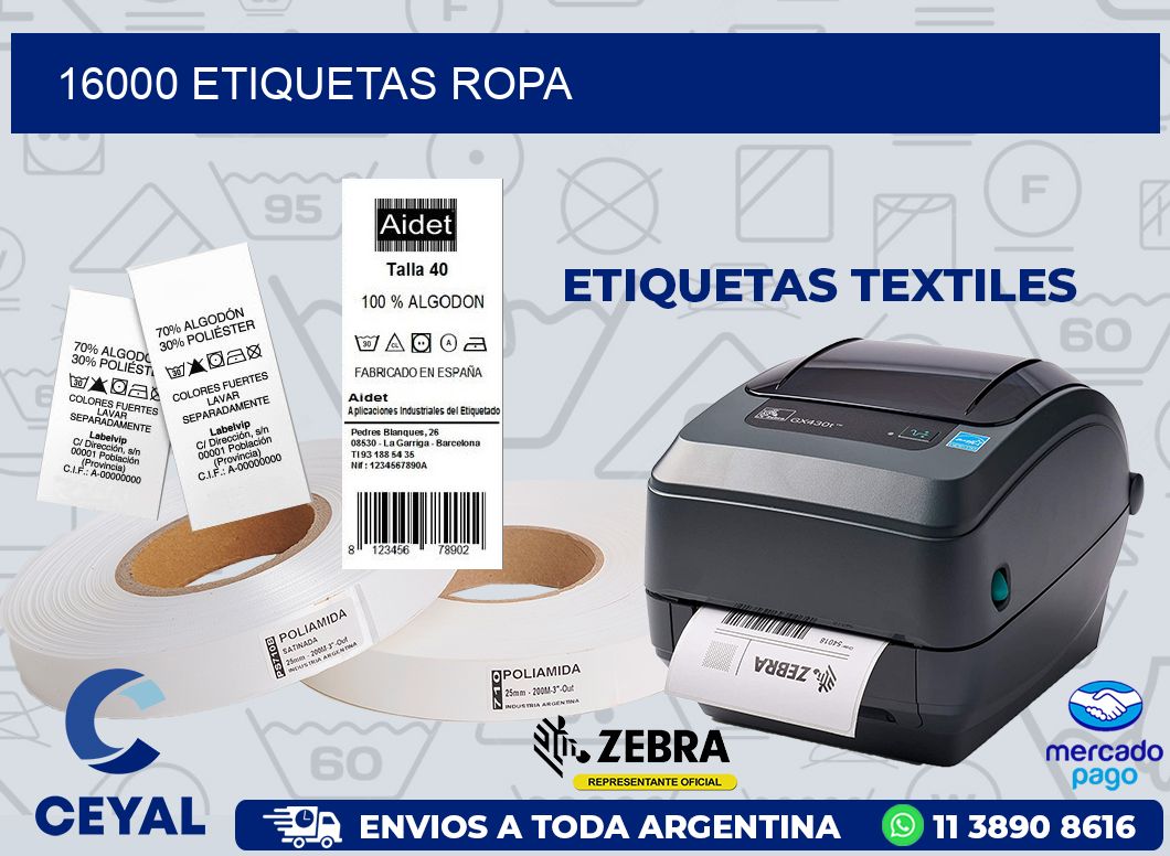 16000 ETIQUETAS ROPA