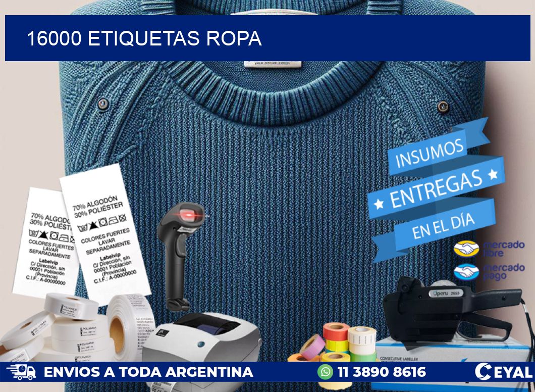 16000 ETIQUETAS ROPA