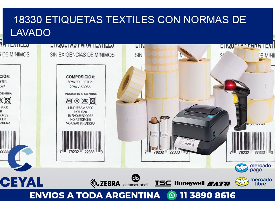 18330 ETIQUETAS TEXTILES CON NORMAS DE LAVADO