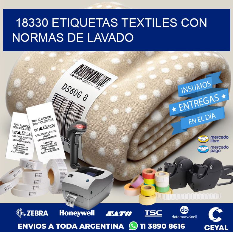 18330 ETIQUETAS TEXTILES CON NORMAS DE LAVADO